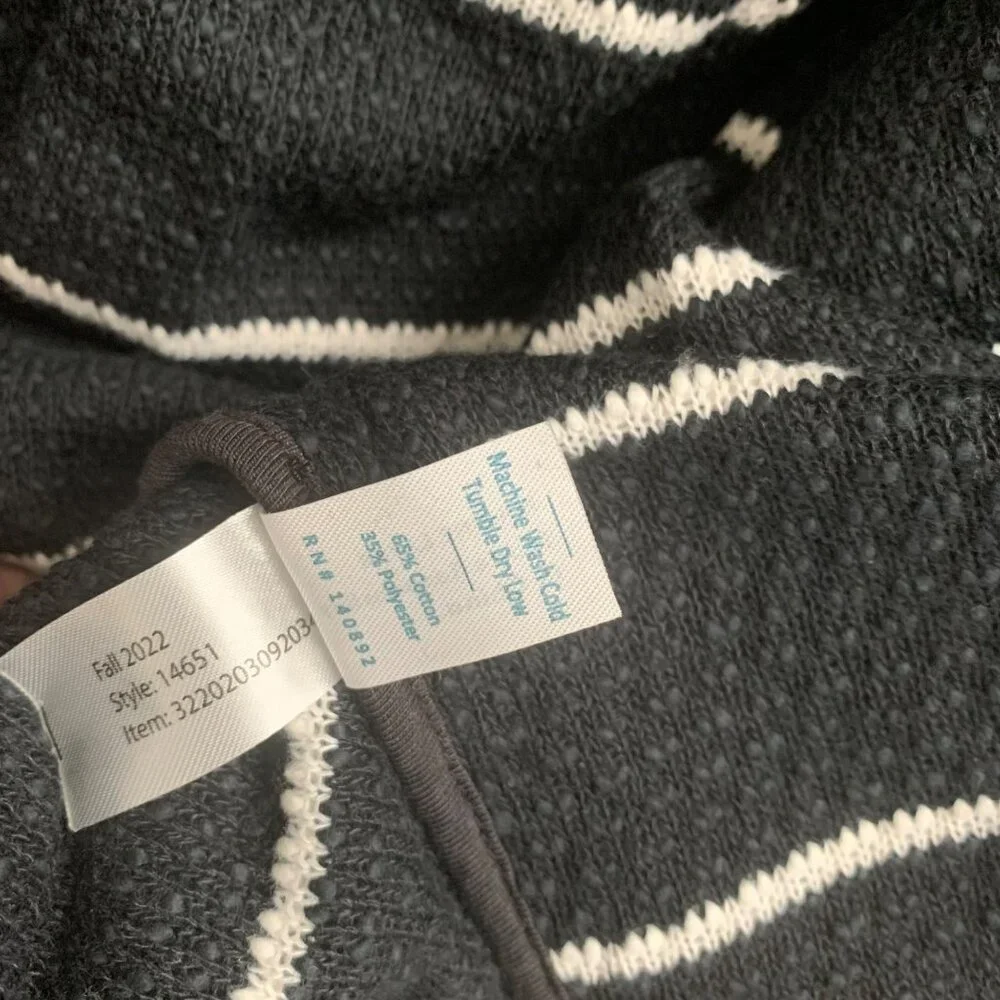 Marine Layer Birdseye Coat Real Black White Womens Extra Small XS Stripe - Picture 7 of 8